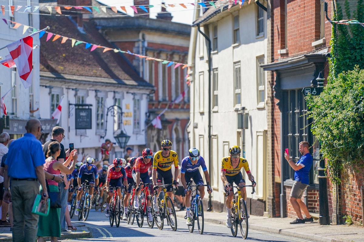 The 2023 Tour of Britain racing through Framlingham